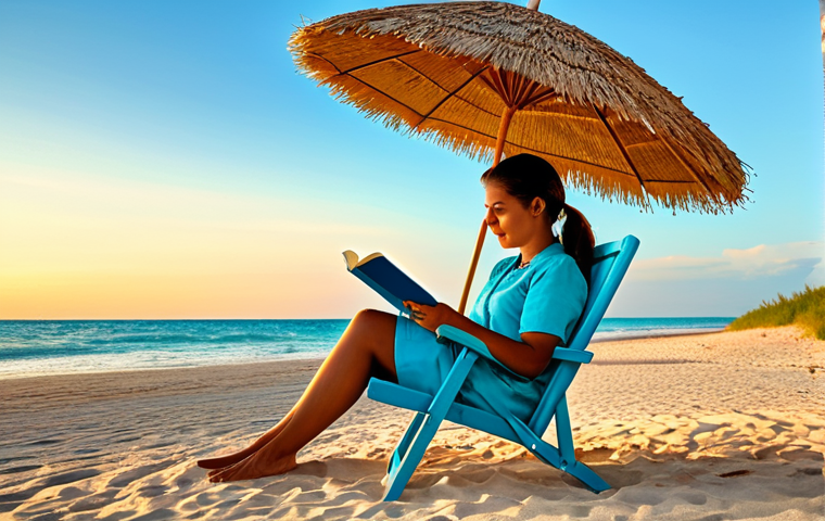 자기 성찰을 위한 시각화 기법 - Relaxing Beach Scene**

"A serene beach at sunset, calm turquoise water, golden sand, a comfortable ...